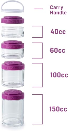 BlenderBottle GoStak Twist n' Lock Storage Jars, 4-Piece Starter Pak, Black (Pack of 12) - color: Black, size: 4-Piece Starter Pack (Pack of 12)