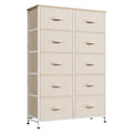 WLIVE Tall Dressers for Bedroom with 10 Drawers, Chest of Drawers, Fabric Dresser for Closet, Hallway, Living Room, Entryway, Cream White - color: Cream White