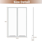 ROOMTEC Modular Closet Glass Door Pair Set, Shaker-Style Frame Add-On for Medium Hanging, Short Tower & Shoe Shelf Units, Tempered Glass, 35.83" H × 19.5" W - size: Framed Glass Door – 19.5"W x 35.83"H