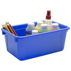 Storex Small Cubby Bins, Pack of 5, 12.2 x 7.8 x 5.1 Inches, Blue (62416U05C) - color: Blue, style: Bin Only