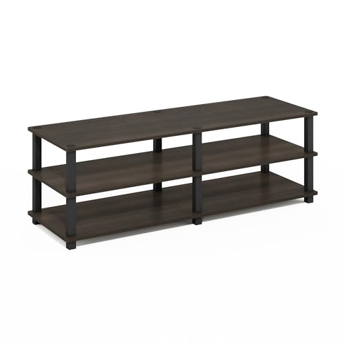 Furinno 14038DBR/BK TST No Tools 3-Tier Wide Shoe Storage Rack, Dark Brown/Black 47 Inch - color: Dark Brown/Black, size: 3-Tier (47.2"W)