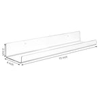 Dezzer 10 Pack Acrylic Shelves for Wall, 15" Clear Acrylic Floating Shelves for Bathroom Bedroom, Invisible Bookshelf Wall Ledge Storage Shelf Books Perfume Toys Action Figure Display Shelves - style: 15 inch 10-pack