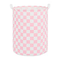 Large Foldable Laundry Basket Organizer Holder portable tall collapsible laundry hamper nusery Storage Basket Bin with Handles (Waterproof Lining, Pink Racing Flag) - color: Pink racing flag