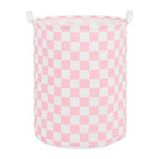 Large Foldable Laundry Basket Organizer Holder portable tall collapsible laundry hamper nusery Storage Basket Bin with Handles (Waterproof Lining, Pink Racing Flag) - color: Pink racing flag