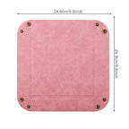 Valet Tray Desktop Storage Organizer – Premium PU Leather Catchall Bedside Vanity Tray Nightstand Caddy Holder for Remote Controller, Keys, Phone, Wallet, Coin, Jewelry,Pink - color: Pink