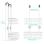 HapiRm Hanging Shower Caddy Organizer - No Drilling Shower Organizer with Hooks, Rustproof & Waterproof 304 Stainless Steel Bathroom Shelves - White - color: White