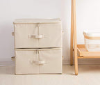 iwill CREATE PRO Collapsible Rigid Storage Bins with Lid, Shelves Clothes Storage Cubes, Tide Up Your Wardrobe, Beige, Set of 2 - color: Beige