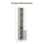 Casaphoria Space-Saving 72" Tall Narrow Bathroom Storage Cabinet, 6-Tier Slim Storage Cabinet with Adjustable Shelves, Anti-Tip Freestanding Display Shelf for Small Spaces, Apartments,White - size: 9.44"L×11.8"W×72.04"H