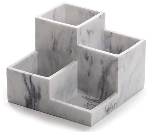 BINO Multi Purpose 4 Compartment Organizer - Make up Organizer for Vanity - Makeup Holders for Bathroom - Toiletry Organizers Countertop - Toothbrush and Bathroom Accessories Holder - Matte Marble - color: Matte Marble