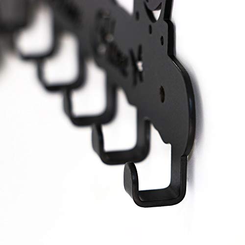 Deveosa Key Hooks Holder for Wall Decorative - Small Black Entryway Welcome Home Sign Key Hanging Hangers Wall Mounted Racks - color: Black Rose