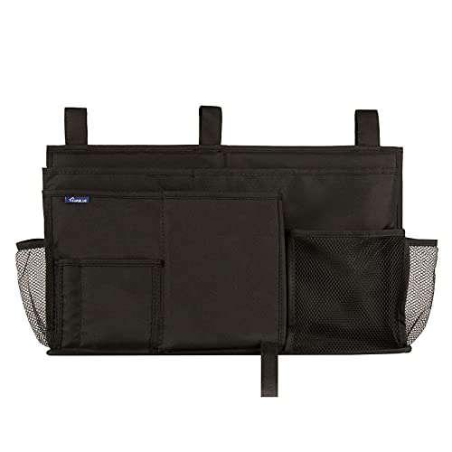 Surblue Caddy Hanging Organizer Bedside Storage Bag for Bunk and Hospital Beds, Black, L - color: Black, size: Large