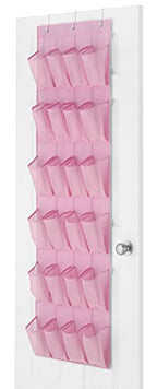 Whitmor 24 Pocket Over the Door Shoe Organizer - Pink - size: 24 Pocket Pink