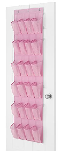 Whitmor 24 Pocket Over the Door Shoe Organizer - Pink - size: 24 Pocket Pink