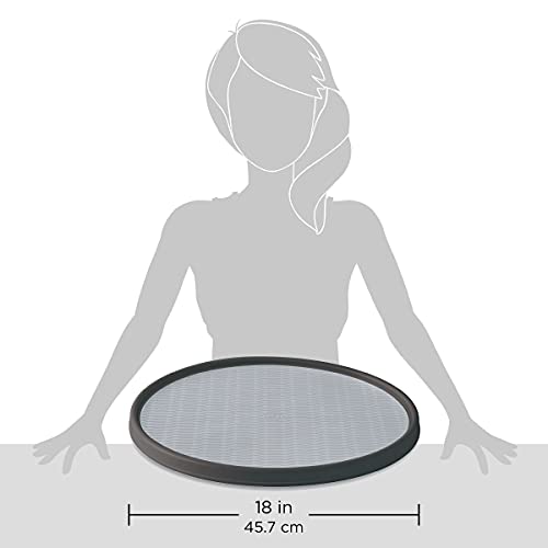 Copco Non-Skid Pantry Cabinet Lazy Susan Turntable, 18-Inch, Charcoal/Light Gray - color: Charcoal/Light Gray