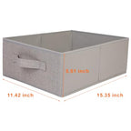 JAKAGO Fabric Storage Bins set of 4 Rectangle Storage Baskets with Handle Foldable Closet Organizer for Clothes Towel bedding Books Collapsible Clothing Container for Shelves Bedroom(Gray Low)