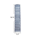 Household Essentials Over-the-Door Cotton Blend and Plastic Shoe Organizer with 20 Storage Pockets, Denim - color: Denim