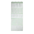 16 Pockets- Over Door Hanging Storage Organizer with 4 Kinds Pouch,Behind Closet Hanging Shelf Holder for Sock,Hat,Underwear,Travel Outfit,Shoes,Back of Door Space-saving Organization for Home,Dorm,RV - style: Medium-Green: Pack of 1