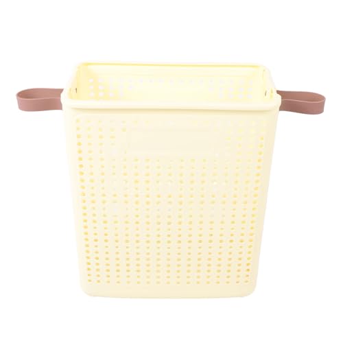 JTLB Slim Laundry Basket Foldable Space Saving Sturdy PP Plastic Narrow Clothes Hamper for Bathroom Corner Cream White (No Wheels) - color: No Wheels