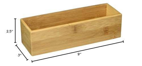 Lipper International 8381 Bamboo Wood Stacking Drawer Organizer Box, 9" x 3" (Pack of 12) - size: Extra Small, 9" x 3" (Pack of 12)