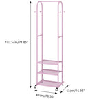 Kaitiemoo Heavy Duty Clothing Rack with Wheels,Modern Garment Rack with 3 Metal Shelves, 71.8Inches Display Rack for Hanging Clothes, Hanging Rod for Small Space,Pink - color: Pink