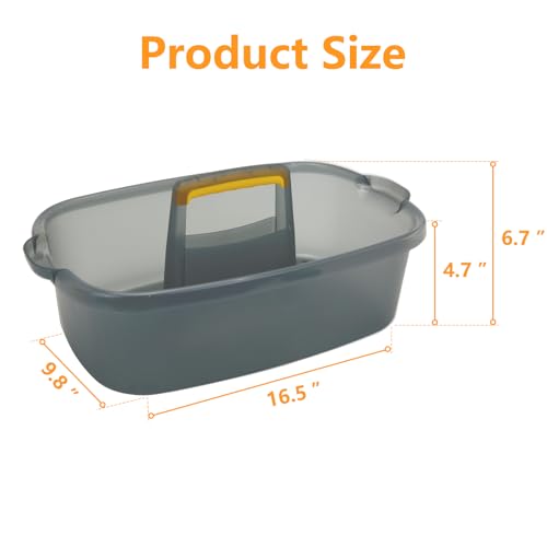 Goderewild Multi-Purpose Cleaning Caddy with Handle, Shower Caddy Organizer/Storage Basket/Totes Portable for Bathroom Supplies, Cleaning Products, Under Sink Tool (Translucent Gray, 1 Pack) - color: Translucent Gray, size: 1 Pack