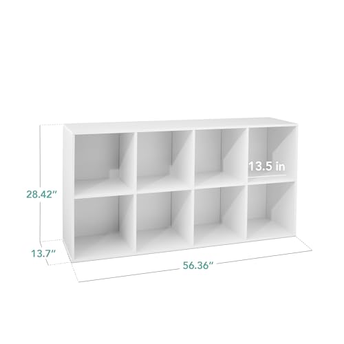 Best Choice Products 8-Cube Storage Organizer, 13.5in Shelf Opening, Bookcase, Display Shelf, Customizable w/ 2 Removable Back Panels – White - color: White, size: 8-Cube, 13.5in Shelf Opening