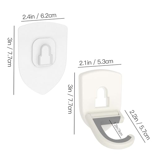 Broom Holder Wall Mount Self Adhesive, Broom and Mop Organizer Wall Hanging, No Drilling Anti-Slip Broom Hook Over Door for Home, Kitchen, Garden, Garage Storage 4-Pack - color: Pearl White, size: 4 Pieces