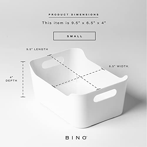 BINO | Plastic Storage Bins, Large - 2 Pack, White | THE SOHO COLLECTION | Pantry Organizers and Storage Containers Fridge Organizer Bins Kitchen Cabinet Organizer Medicine Cabinet Bin - color: White, size: Large