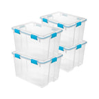 Sterilite 4-Pack Gasket Box, Weather-Resistant Storage Bins with Latching Lids, 80 Quart - Heavy-Duty Organizing Containers for Closet, Bathroom, and Office - size: 80 Quart, style: 4 Pack