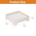 Square Vanity Tray with Cushion, 8" x 8" Desktop Organizer, Valet Tray for Jewelry, Perfume, Keys, Eyewear, Nightstand Catchall Tray for Dresser, Entryway, Living Room, Beige