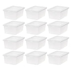 IRIS USA 12-Pack Storage Bins with Lids, 15 Quart, Shoe Boxes Clear Stackable Containers Organize Shoes Closet Shelves, Organization Teacher Tools, Game Storage - BPA-Free Plastic - size: 15 Qt, style: 12 Pack