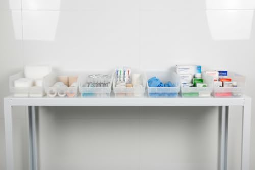 Hudson Exchange 12 x 6 x 4" Plastic Nesting Storage 12” Shelf Bin Container - 15 lb Capacity, Clear - color: Clear, size: 1 Pack