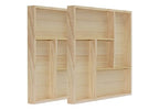 5 Section Wooden Trays – 10" × 10" Square Organizers with Compartments for Crafts, Drawer Tidying, Snacks, and Display | 2 Pack - size: 5 Section