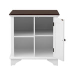 Multifunctional End Table Side Table with a Shutter Style Door and 2 Woven Grass Baskets, Sofa Side Narrow Table, Wood Bedside Nightstand for Living Room Bedroom (White-4.7) - color: White-4.7