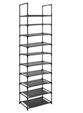 10 Tier Metal Shoe Rack for Entryway, Closet, Bedroom, Narrow Tall Shelf Organizer for Space Saving Storage, Hold 18-22 Pairs of Shoes, Easy Assembly - size: 10 Tier