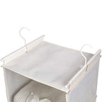 MAX Houser 4-Shelf Hanging Closet Organizer, Space Saver, Cloth Hanging Shelves with 2 Side Pockets, Foldable (Beige) - color: Beige-2