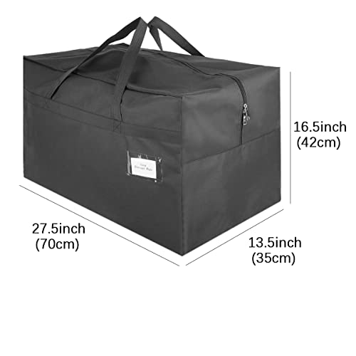 Large Storage Carrying Bags for Air Mattress Comforter Out Door Pillow Holiday Decorations, Water-Resistant & Dustproof Canvas Camping Moving Bag, Organizer for Closet Under-Bed Dorm Garage, 2 Pack - color: Black, style: Canvas water-resistant bag
