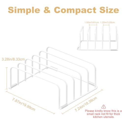 Fikoksol Cutting Board Organizer and Baking Sheet Rack, [1-Pack] White Heavy Duty Metal Cookie Sheet Organizer for Cutting Board Storage & Plate Holder for Cabinet, Tray Dividers for Cabinets - color: 1pc，White