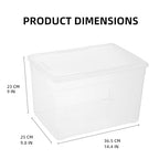 novelinks 6 Pack 22QT Plastic Storage Bins with Lids, Stackable Clear Containers with Latches, Durable Nestable Boxes for Office, Home, Garage, Shoes Organization - size: 22 Qt - 6 Pack