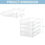 4-Tier Paper Organizer for Desk, Stackable Desk Organizer Paper Tray, Ideal for Office Supplies, A4 Storage (Clear, 4-Tier)
