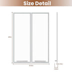ROOMTEC Modular Closet System Glass Door Pair Set, Shaker-Style Frame Add-On for Double Hanging Units, Tempered Glass Panels, 39.37" H × 31.5" W - size: Framed Glass Door – 31.5"W x 39.37"H