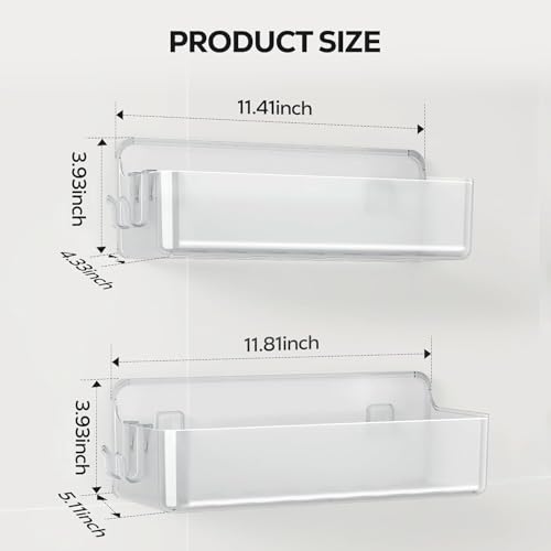 Nieifi Adhesive Wall Shelf, Shower Shelves, Shower Organizer for Bathroom Organization (A-Clear, 2 pieces) - color: A-Clear, size: 2 pieces