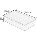 ZEXALOR Clear Plastic Storage Bin with Lid, Organizer for Pantry, Office, Bathroom, Kitchen, Snack, Tea Bag, Coffee Container (Small) - size: Small