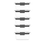 Rubbermaid Brilliance BPA-Free Food Storage Containers Multi Pack, 1.3 Cup Plastic Containers with Lids, 5 Pack, Leak Proof, Microwave & Dishwasher Safe - size: 1.3 cup (10-Piece)