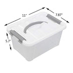 Saedy Clear Plastic Storage Bins/Containers, Multi-purpose Storage Box 6 Quart, Set of 2 - color: Grey