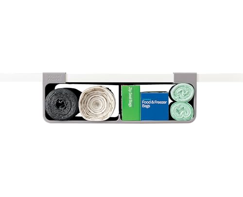 Joseph Joseph Caddy, Under Shelf Storage, Film Foil and Bag Organizer | For Larger Rolls | Fits Kitchen Units Over 13 in | Large | Pack of 2 - size: Large (Pack of 2)