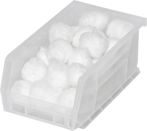 Akro-Mils 30220 AkroBins Plastic Storage Bins, Space-Saving Stackable Bins for Garage, Pantry, Craft Organization, 7" x 4" x 3", Clear, 24-Pack - color: Clear