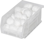 Akro-Mils 30220 AkroBins Plastic Storage Bins, Space-Saving Stackable Bins for Garage, Pantry, Craft Organization, 7" x 4" x 3", Clear, 24-Pack - color: Clear