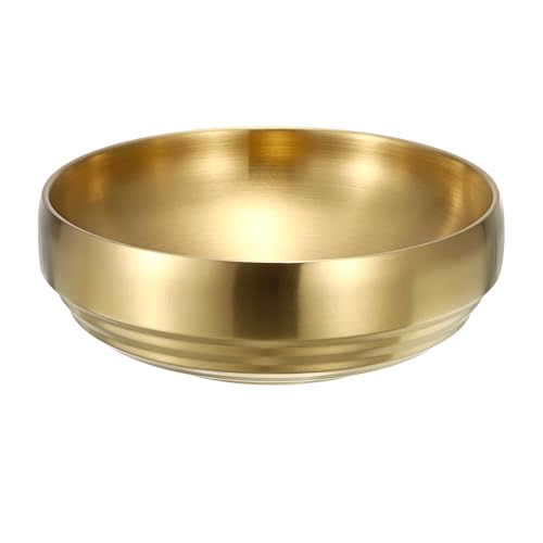 8.3" Golden Key Bowl for Entryway Decorative Key Holder Round Fruit Dish Stainless Steel Catch All Bowl for Coffee Table Kitchen Counter Home Decor - color: Gold, size: 8.3 Inches
