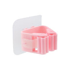 Sscon 5Pcs Self Adhesive Broom Holder Wall Mount Mop and Broom Gripper Holder - Pink